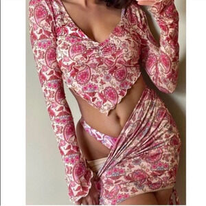 Tiger Mist raye long sleeve top in paisley perfection